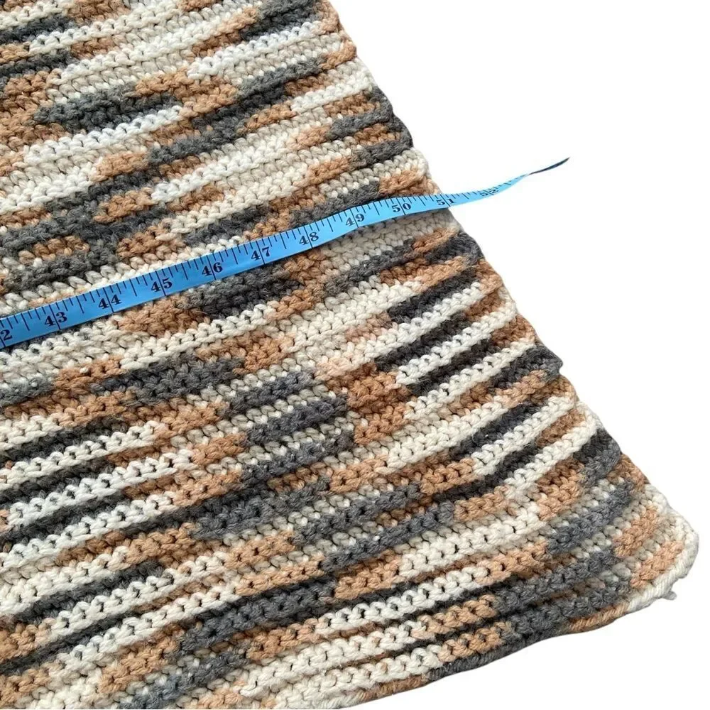 Multicolor Knit Boho Blanket in Size L: 79 in x W: 51 in